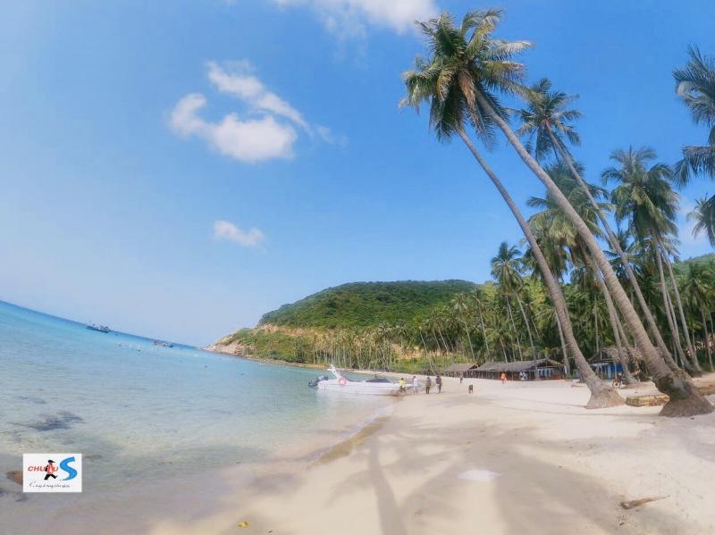 Bãi Cây Mến - Nam Du, vẻ đẹp hoang sơ giữa biển xanh với hàng dừa nghiêng 