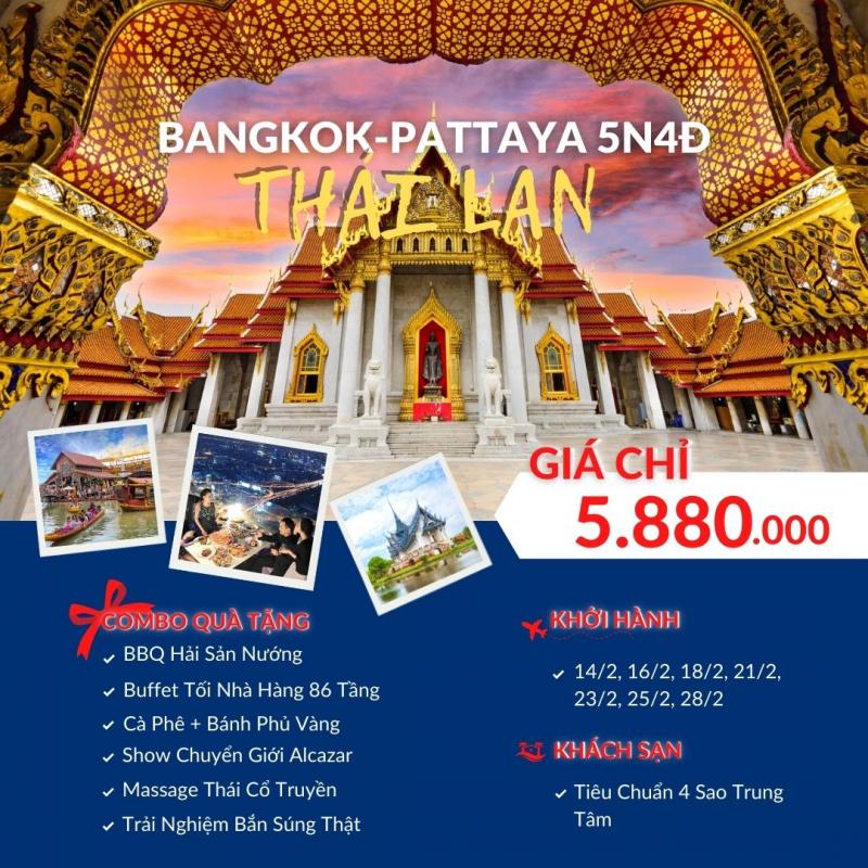 TOUR THÁI LAN 5N4D BANGKOK - PATAYA - BAIOKE - NONG NOOCH